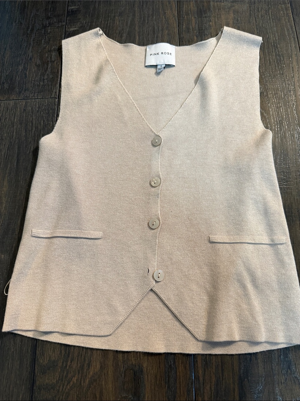 Pink Rose Neutral Beige Knit Vest & Skirt Duo - Picture 3 of 3